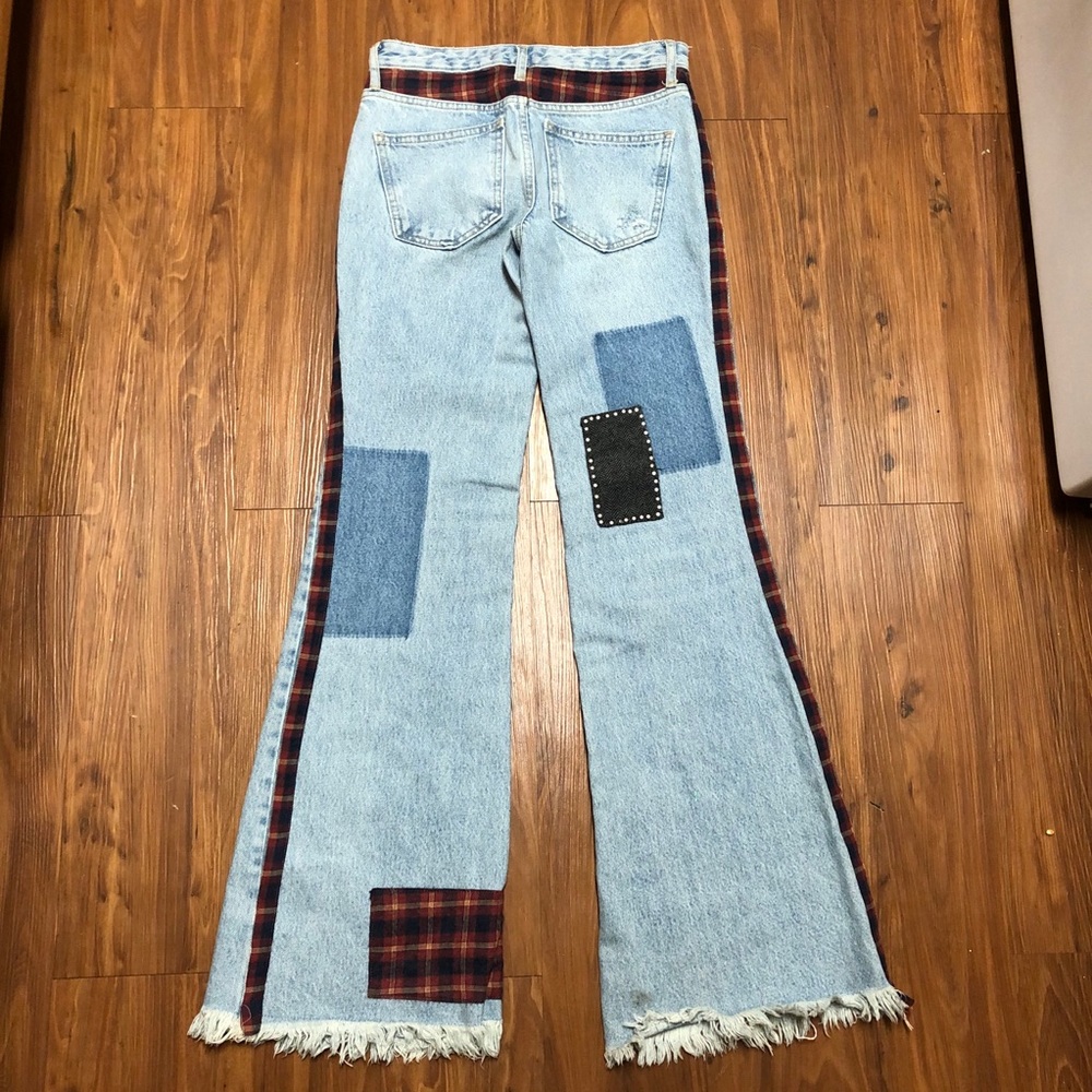 NEW Free People We The Free Flare Patched Jeans - Picture 5 of 5